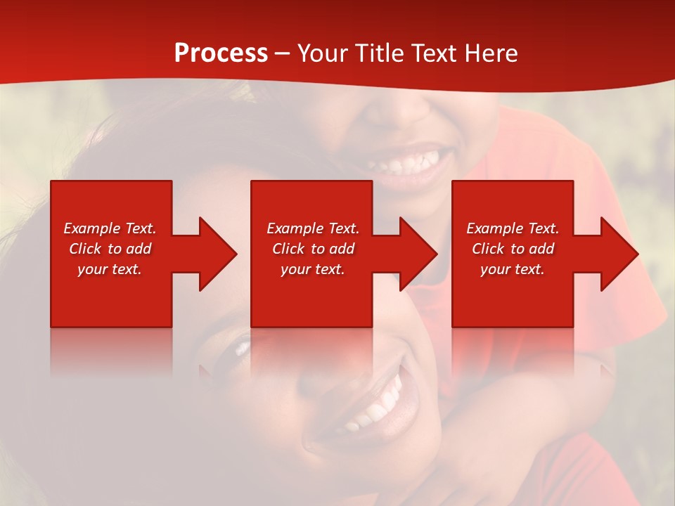 A Woman And A Boy Are Smiling For The Camera PowerPoint Template