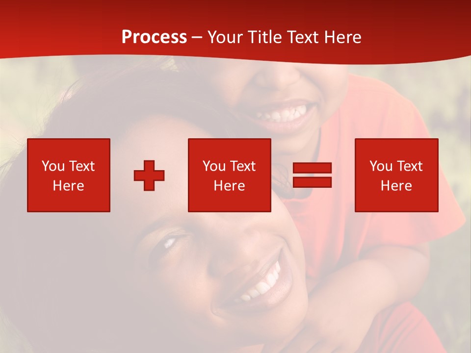 A Woman And A Boy Are Smiling For The Camera PowerPoint Template