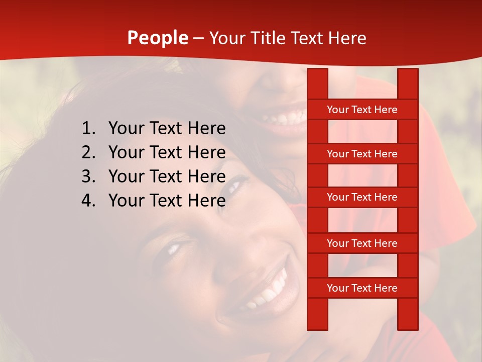 A Woman And A Boy Are Smiling For The Camera PowerPoint Template