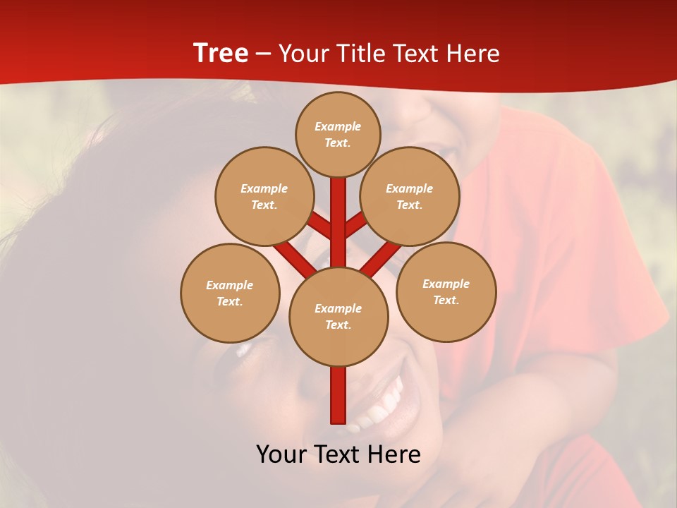 A Woman And A Boy Are Smiling For The Camera PowerPoint Template