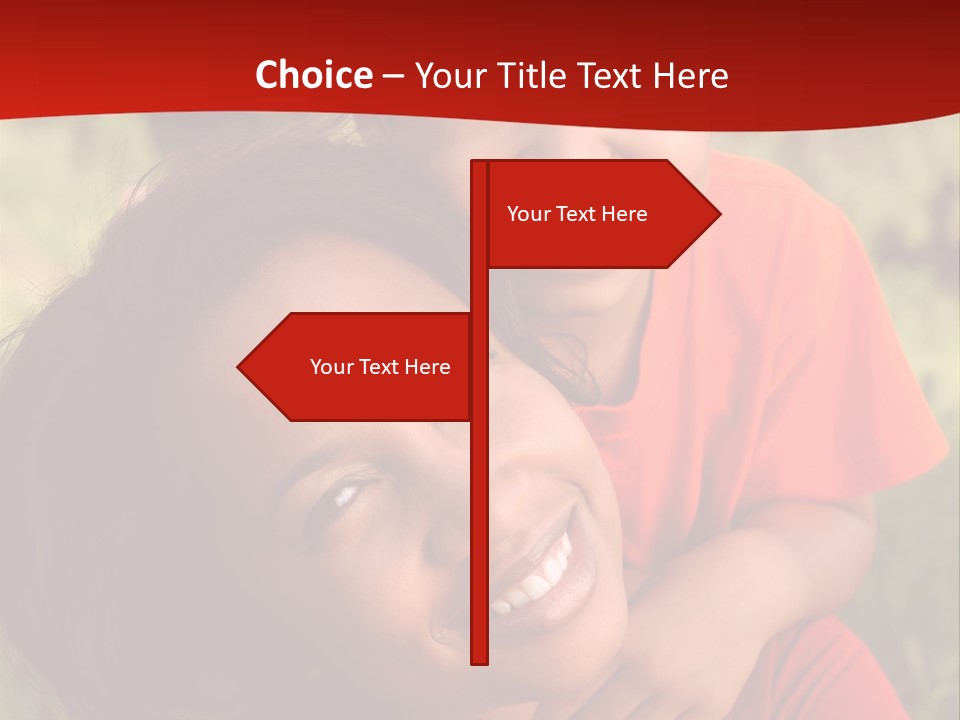 A Woman And A Boy Are Smiling For The Camera PowerPoint Template