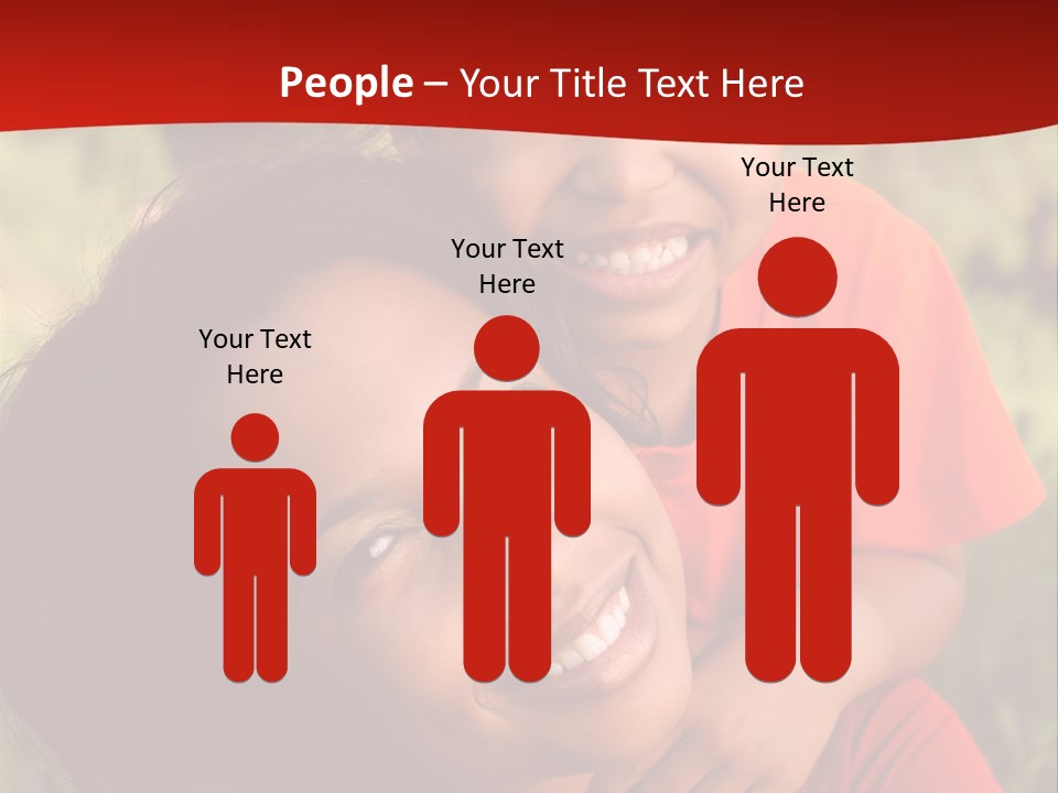 A Woman And A Boy Are Smiling For The Camera PowerPoint Template