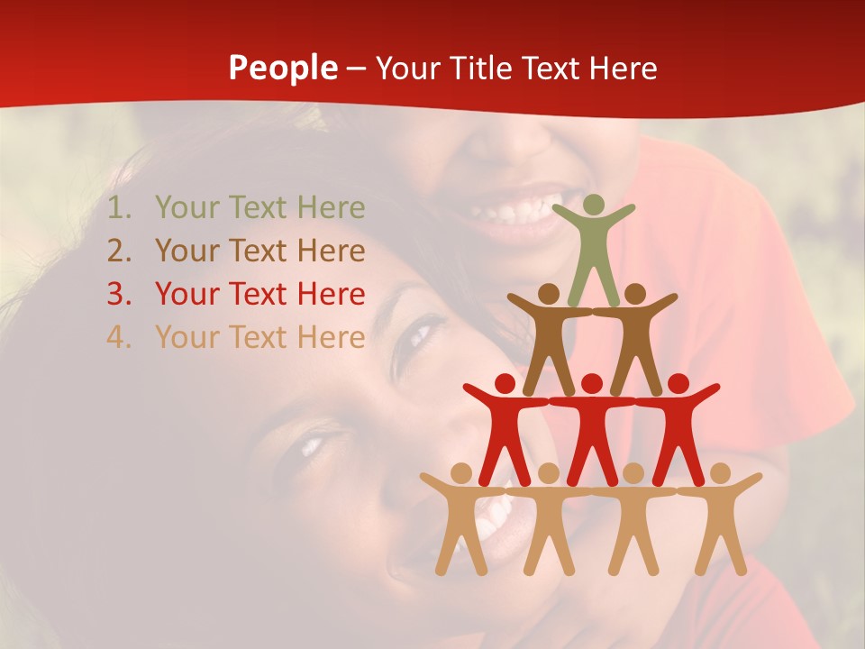 A Woman And A Boy Are Smiling For The Camera PowerPoint Template