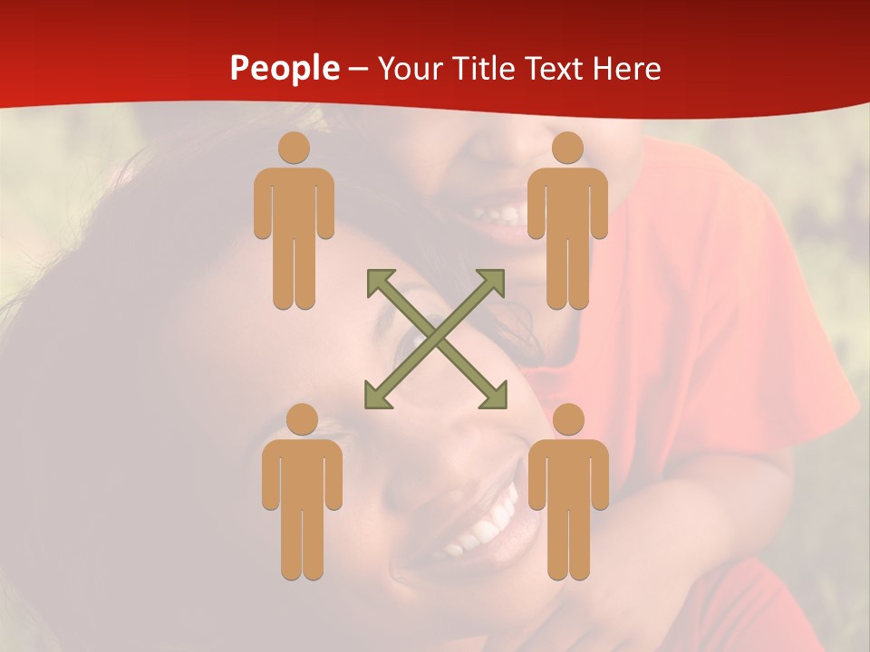 A Woman And A Boy Are Smiling For The Camera PowerPoint Template