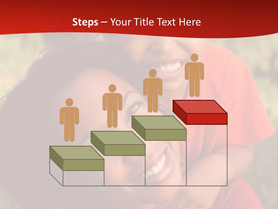 A Woman And A Boy Are Smiling For The Camera PowerPoint Template