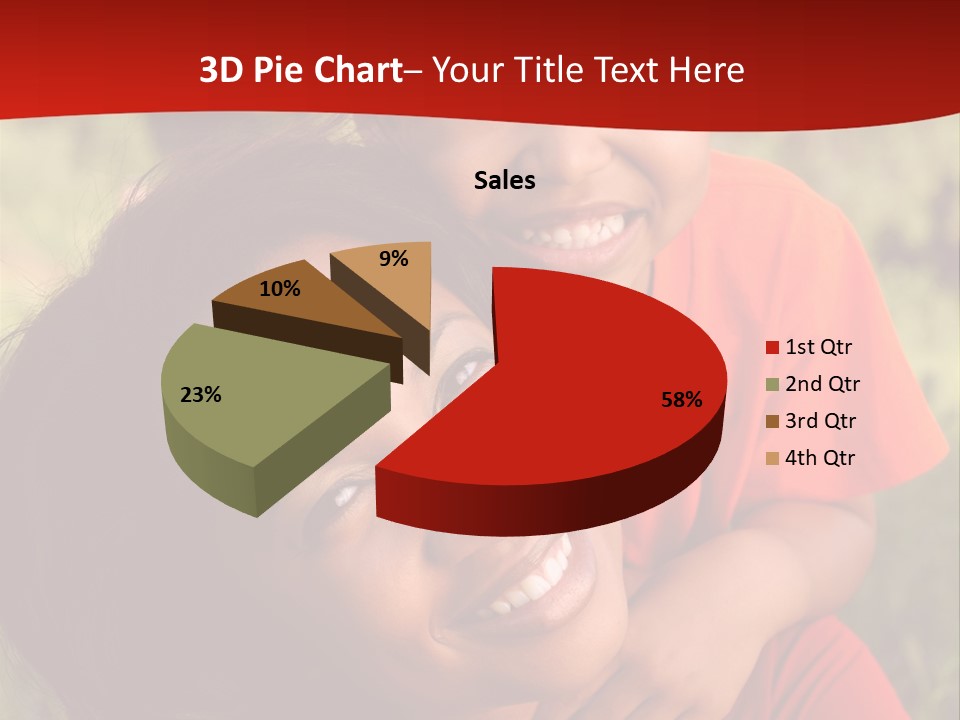 A Woman And A Boy Are Smiling For The Camera PowerPoint Template