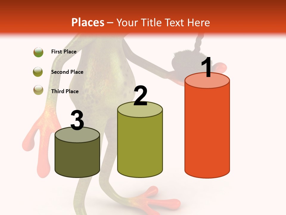 A Frog Holding A Potted Plant On A White And Orange Background PowerPoint Template