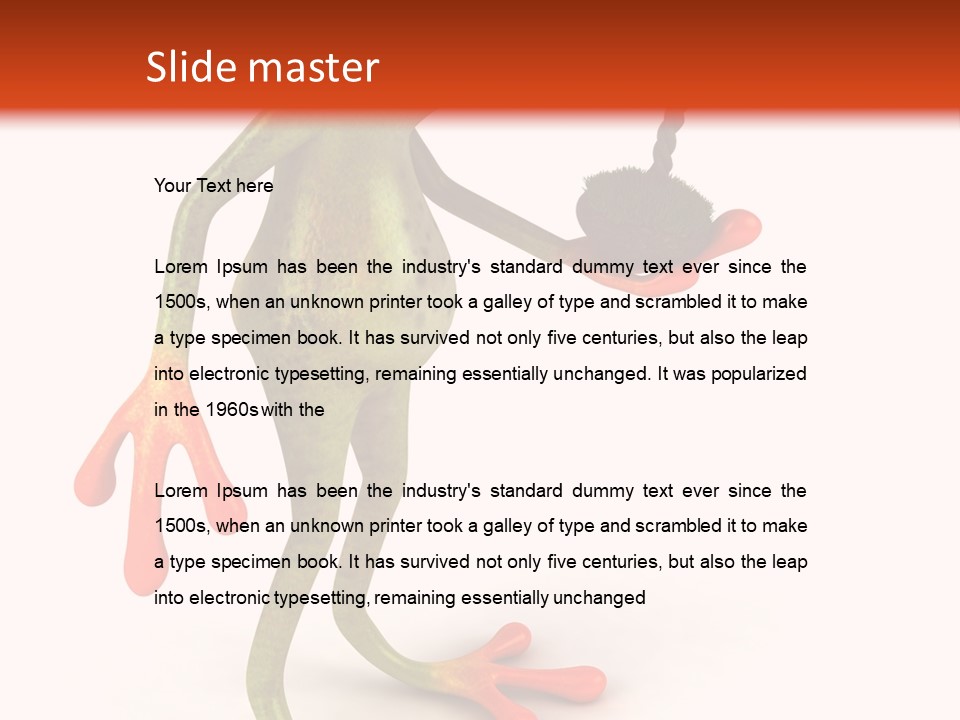 A Frog Holding A Potted Plant On A White And Orange Background PowerPoint Template