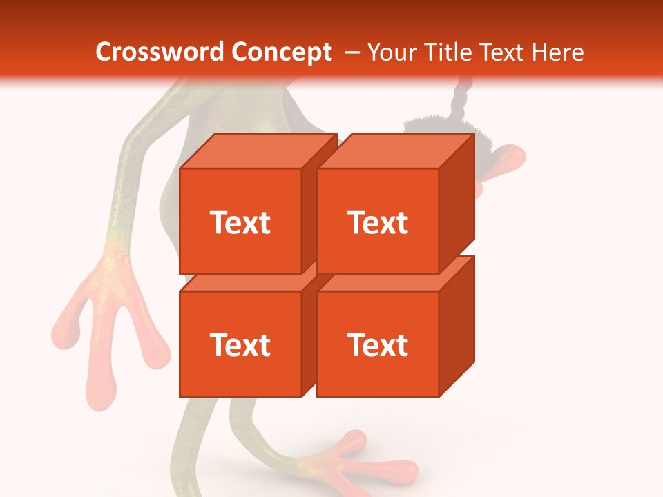 A Frog Holding A Potted Plant On A White And Orange Background PowerPoint Template