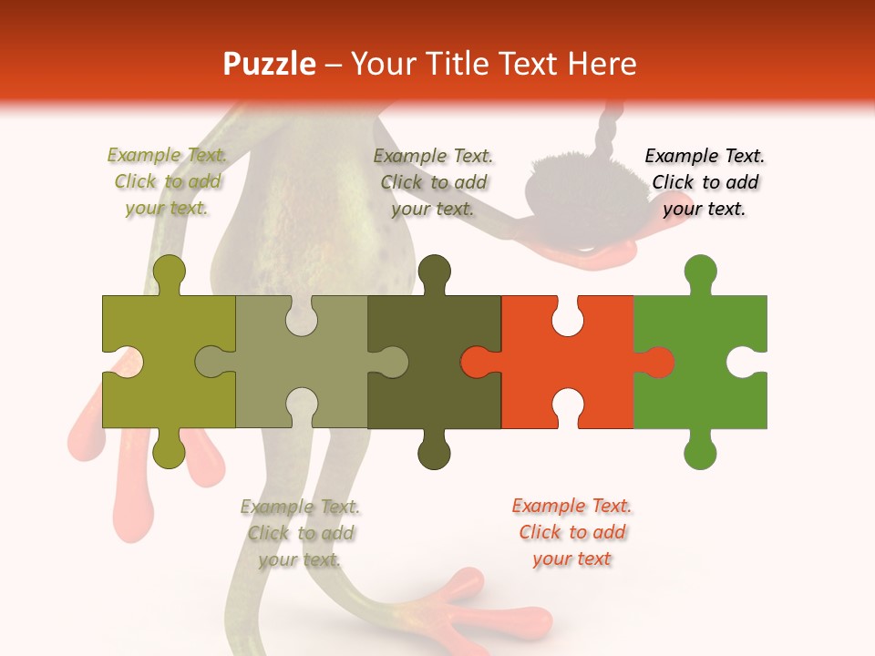 A Frog Holding A Potted Plant On A White And Orange Background PowerPoint Template