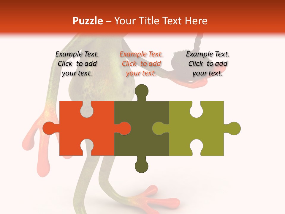 A Frog Holding A Potted Plant On A White And Orange Background PowerPoint Template