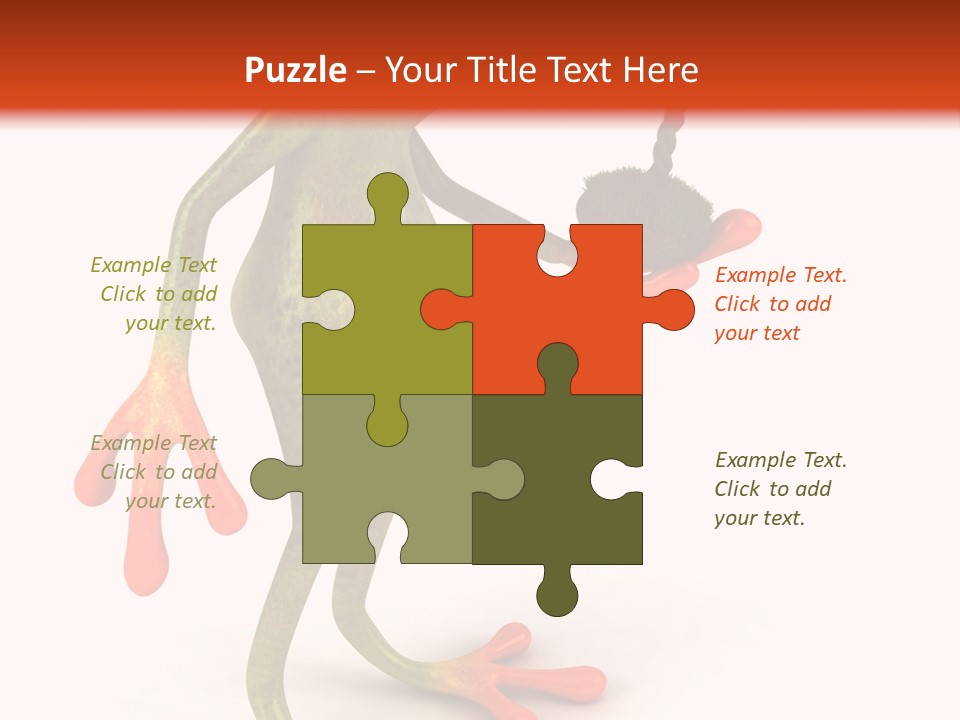 A Frog Holding A Potted Plant On A White And Orange Background PowerPoint Template