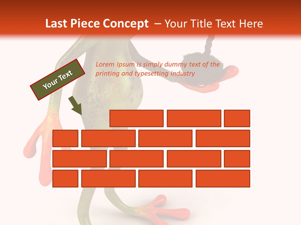 A Frog Holding A Potted Plant On A White And Orange Background PowerPoint Template