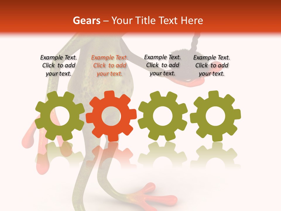 A Frog Holding A Potted Plant On A White And Orange Background PowerPoint Template