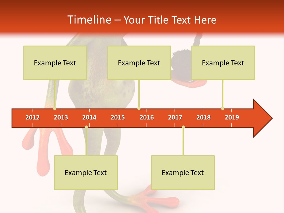 A Frog Holding A Potted Plant On A White And Orange Background PowerPoint Template