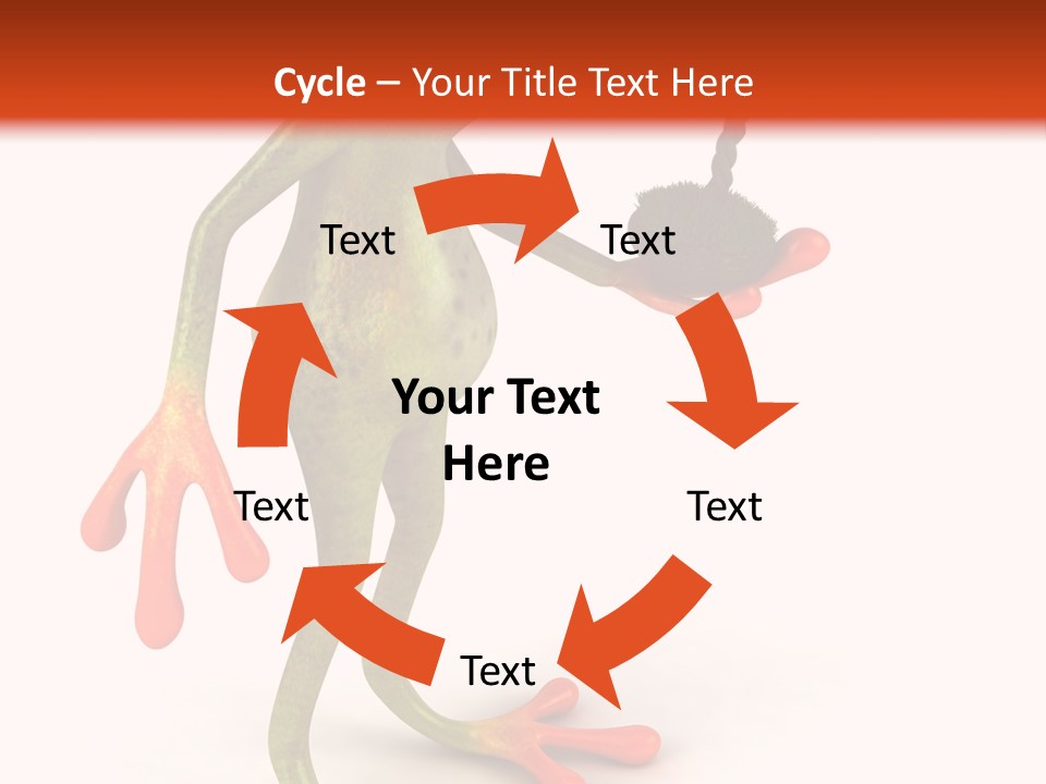 A Frog Holding A Potted Plant On A White And Orange Background PowerPoint Template