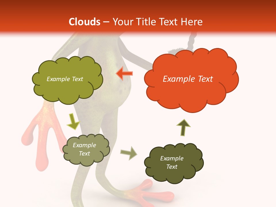 A Frog Holding A Potted Plant On A White And Orange Background PowerPoint Template