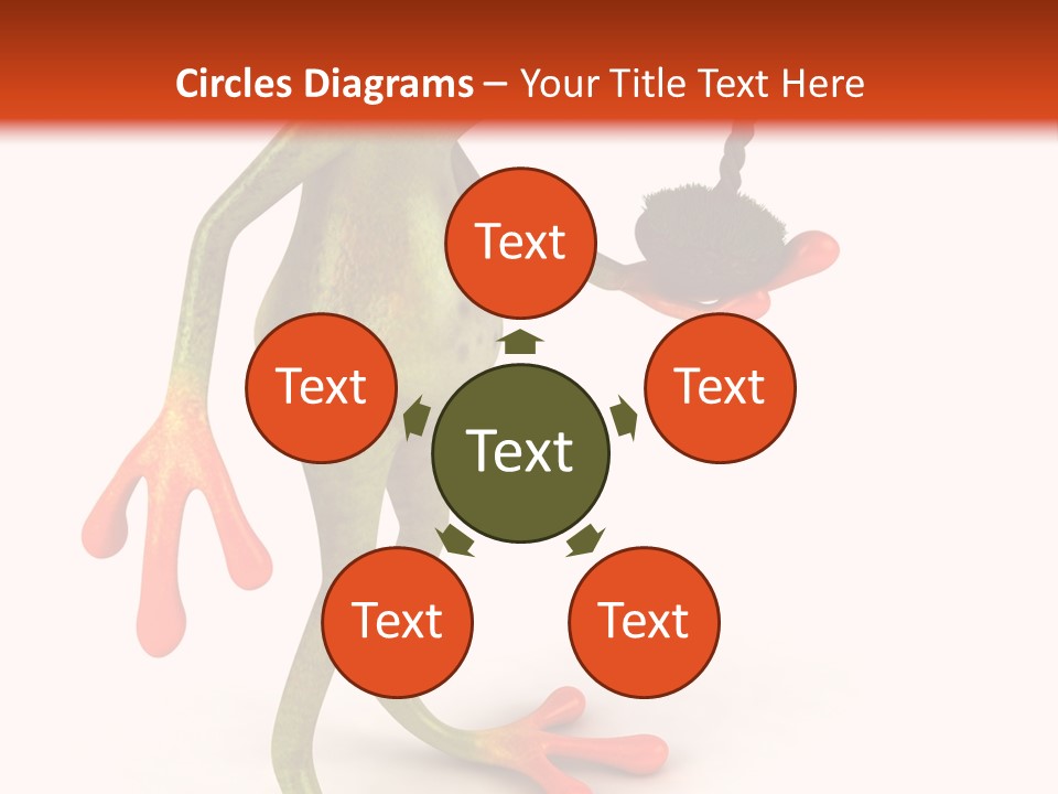 A Frog Holding A Potted Plant On A White And Orange Background PowerPoint Template