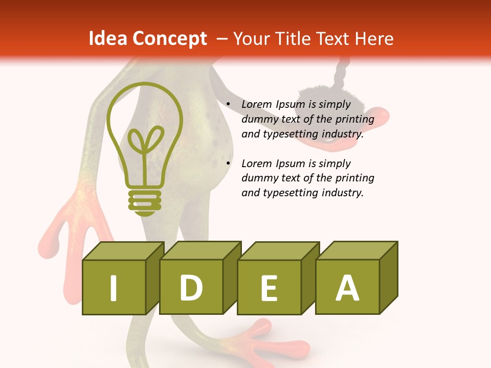 A Frog Holding A Potted Plant On A White And Orange Background PowerPoint Template