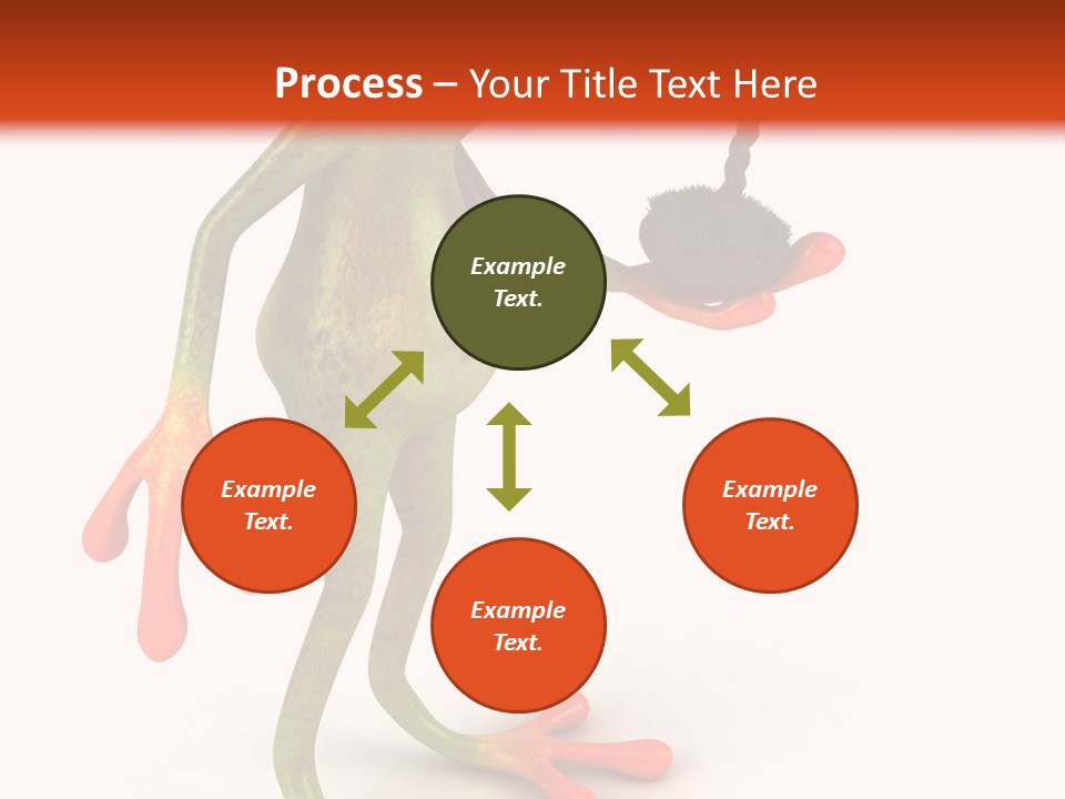 A Frog Holding A Potted Plant On A White And Orange Background PowerPoint Template