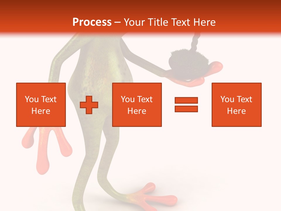 A Frog Holding A Potted Plant On A White And Orange Background PowerPoint Template