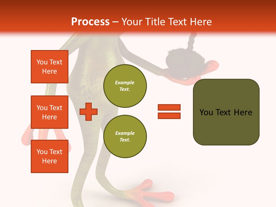 A Frog Holding A Potted Plant On A White And Orange Background PowerPoint Template