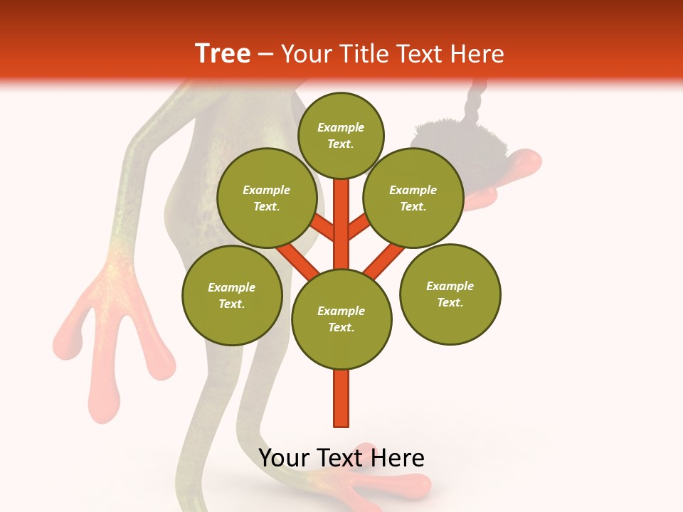 A Frog Holding A Potted Plant On A White And Orange Background PowerPoint Template