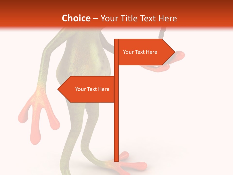 A Frog Holding A Potted Plant On A White And Orange Background PowerPoint Template