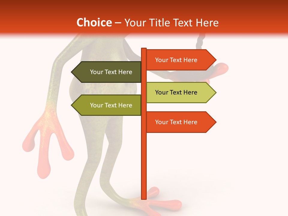 A Frog Holding A Potted Plant On A White And Orange Background PowerPoint Template