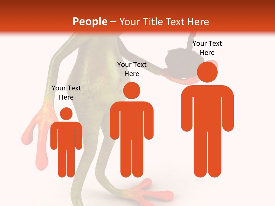 A Frog Holding A Potted Plant On A White And Orange Background PowerPoint Template