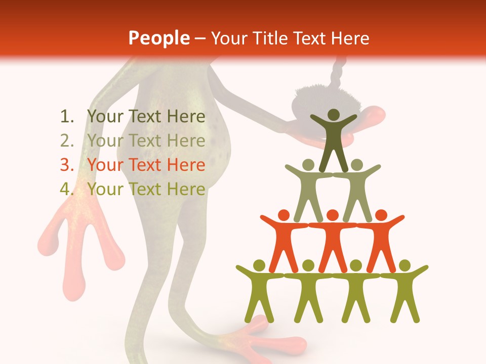 A Frog Holding A Potted Plant On A White And Orange Background PowerPoint Template