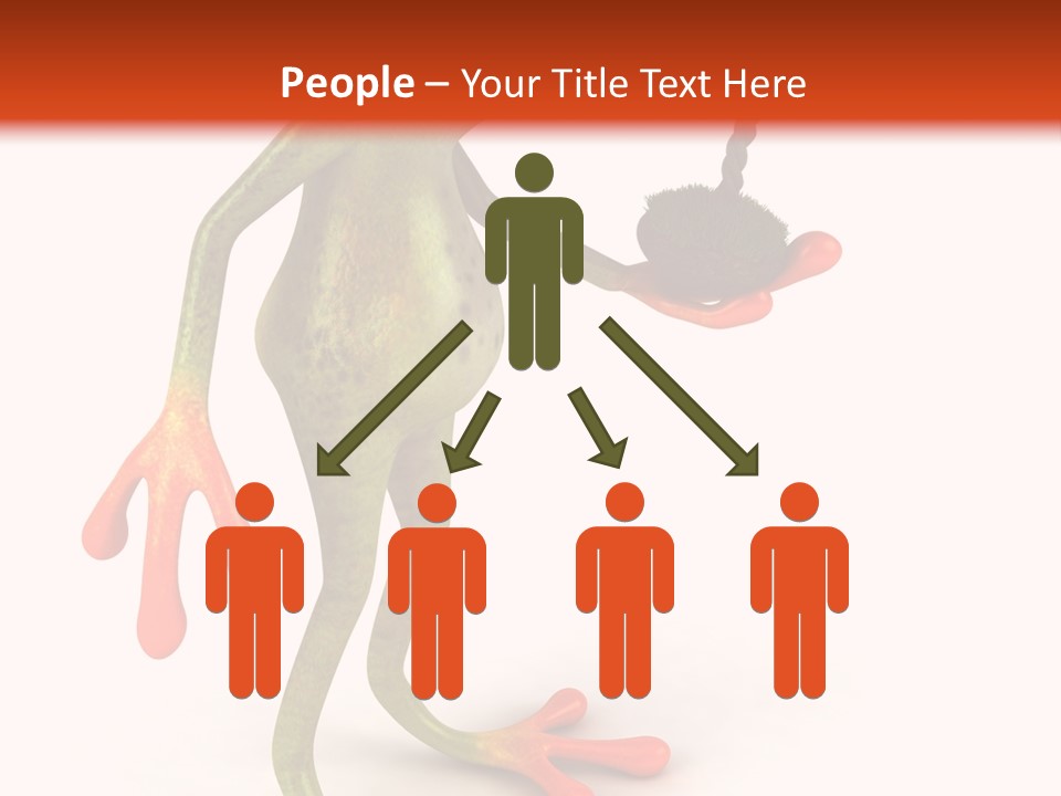 A Frog Holding A Potted Plant On A White And Orange Background PowerPoint Template