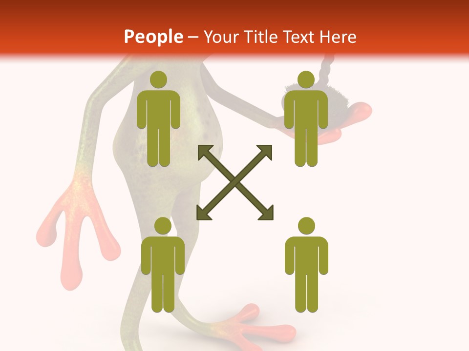 A Frog Holding A Potted Plant On A White And Orange Background PowerPoint Template