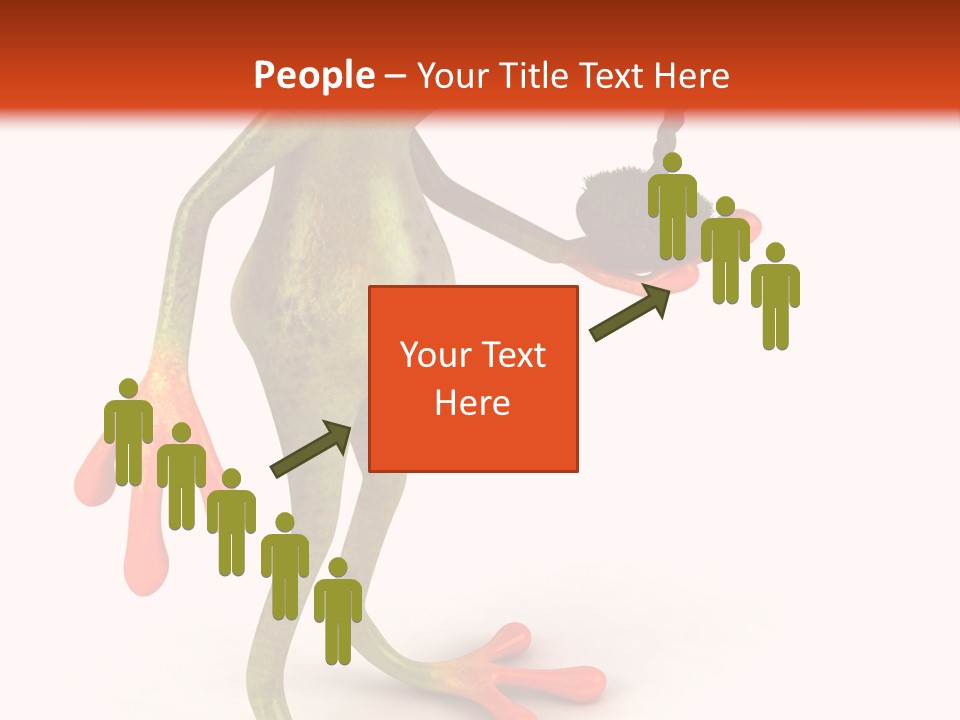 A Frog Holding A Potted Plant On A White And Orange Background PowerPoint Template