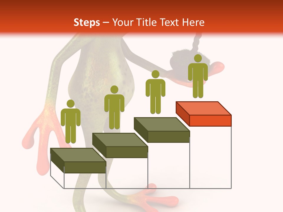 A Frog Holding A Potted Plant On A White And Orange Background PowerPoint Template