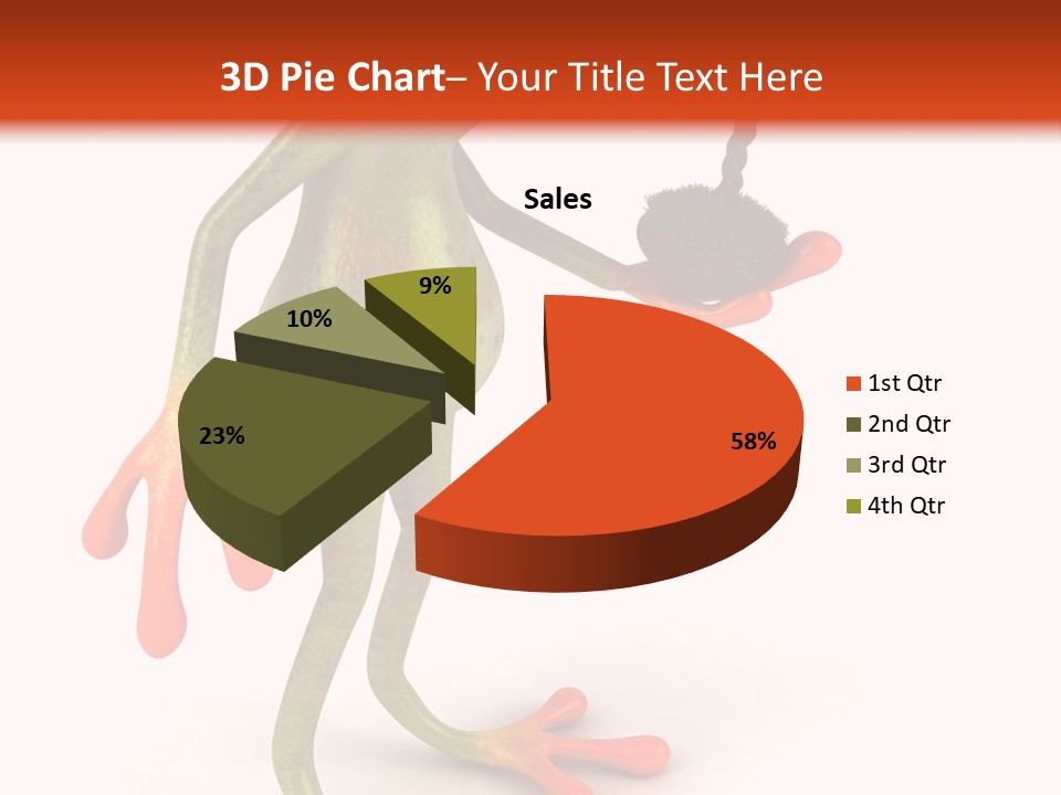 A Frog Holding A Potted Plant On A White And Orange Background PowerPoint Template