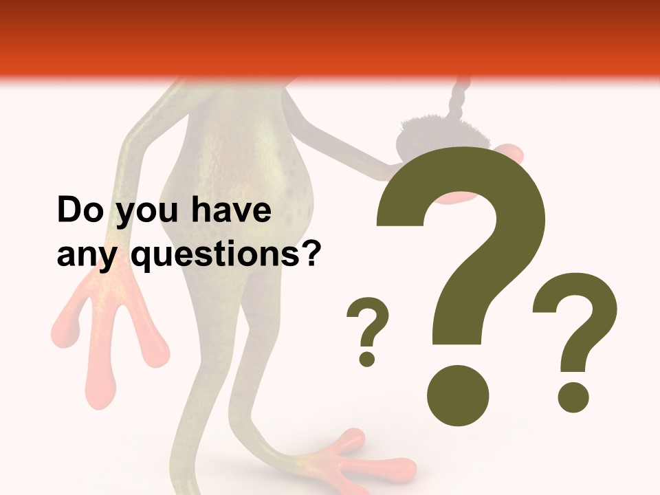 A Frog Holding A Potted Plant On A White And Orange Background PowerPoint Template