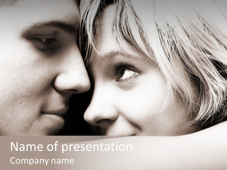 A Man And A Woman Embracing Each Other PowerPoint Template