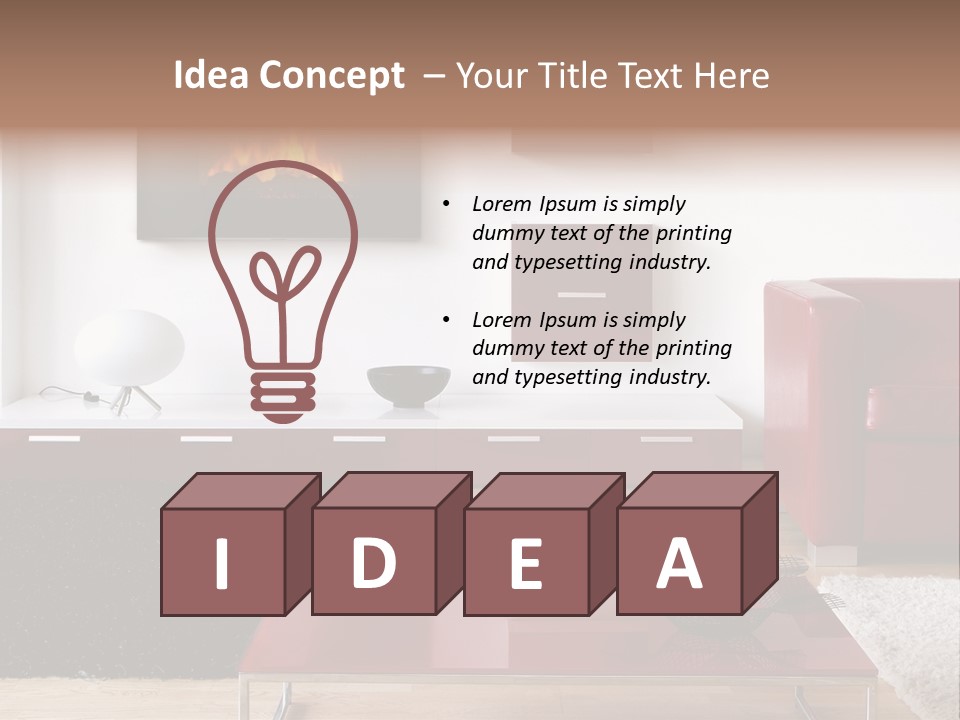 Interior Livingroom Home PowerPoint Template