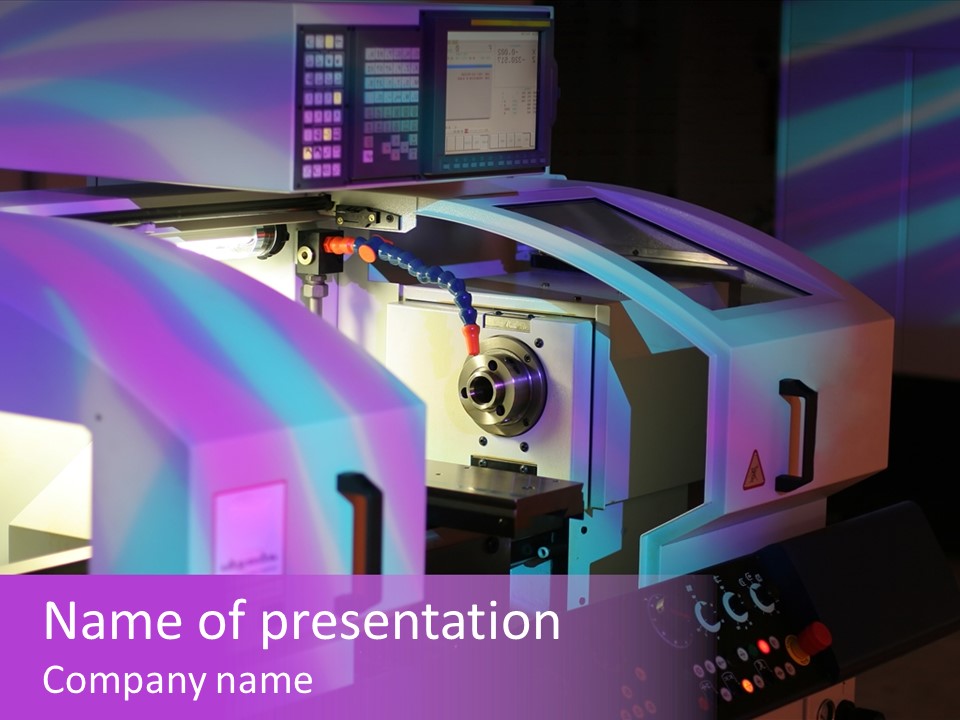 A Machine That Is Sitting On A Table PowerPoint Template