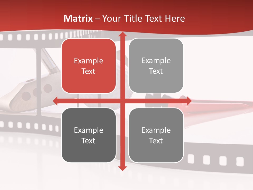 A Film Strip With Scissors And A Golf Ball On It PowerPoint Template