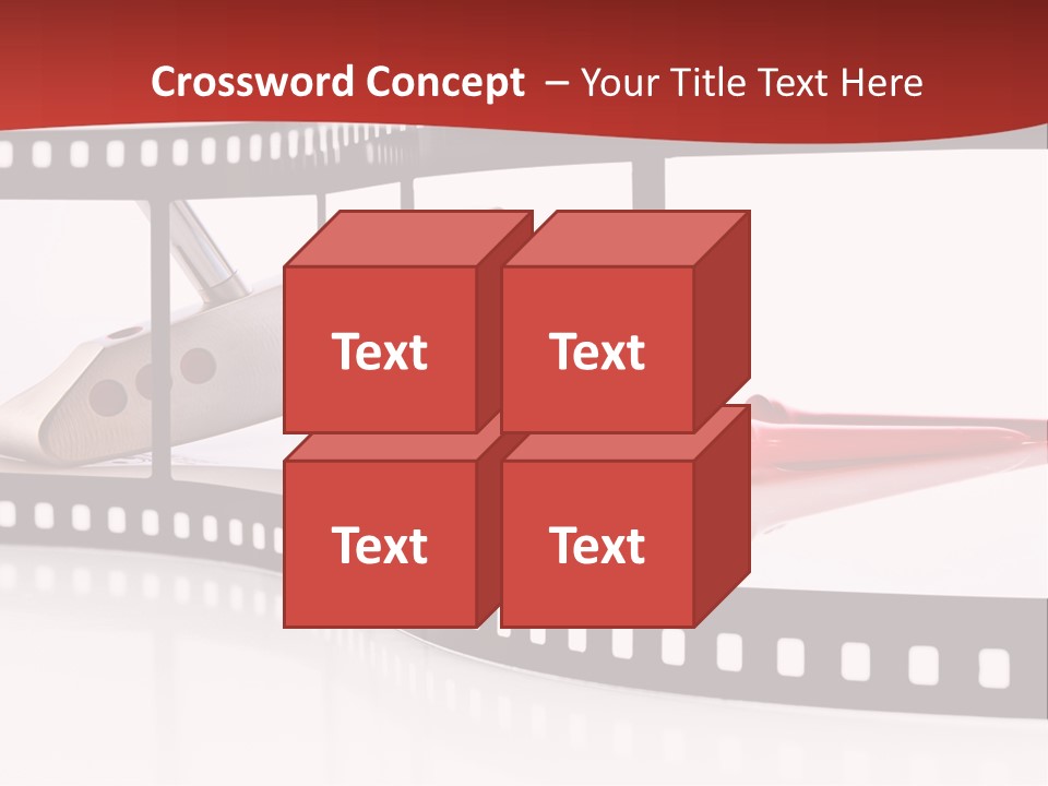 A Film Strip With Scissors And A Golf Ball On It PowerPoint Template