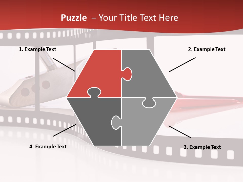 A Film Strip With Scissors And A Golf Ball On It PowerPoint Template