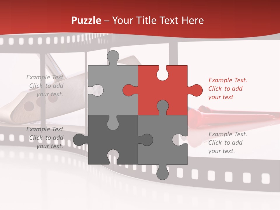 A Film Strip With Scissors And A Golf Ball On It PowerPoint Template