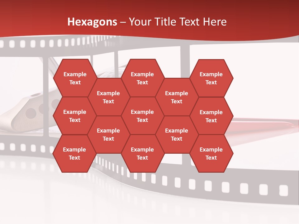 A Film Strip With Scissors And A Golf Ball On It PowerPoint Template
