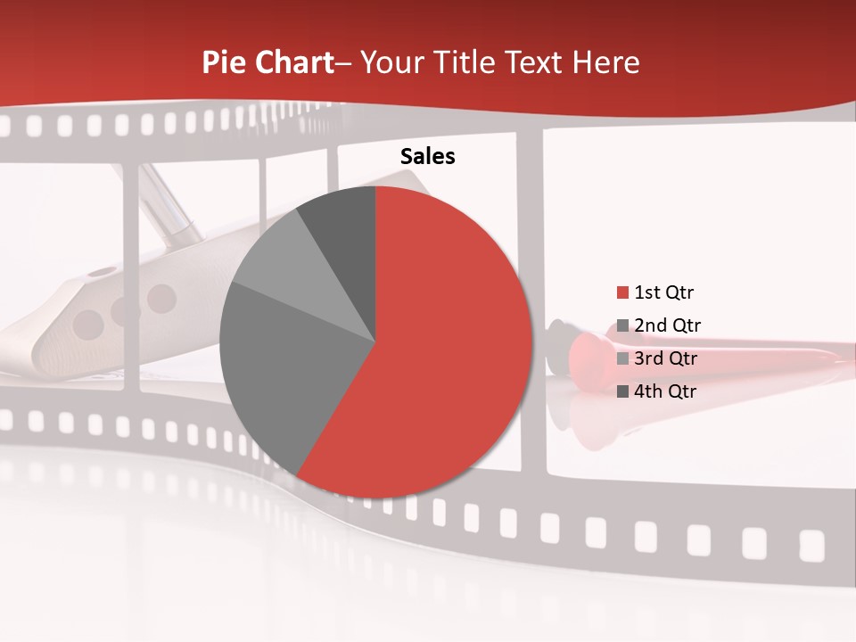 A Film Strip With Scissors And A Golf Ball On It PowerPoint Template