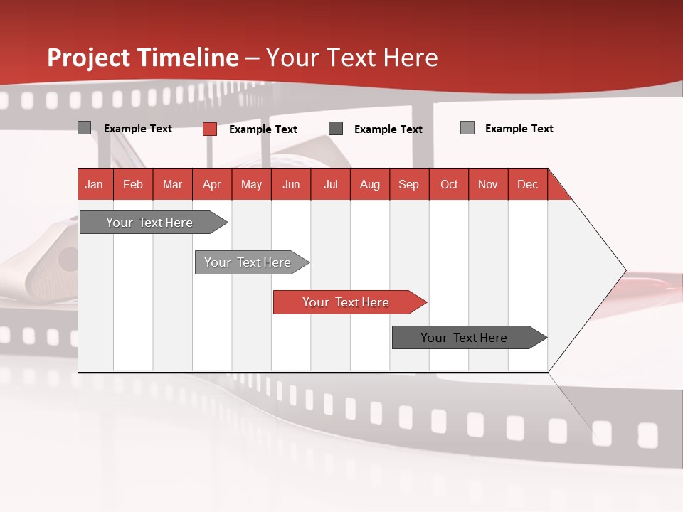 A Film Strip With Scissors And A Golf Ball On It PowerPoint Template