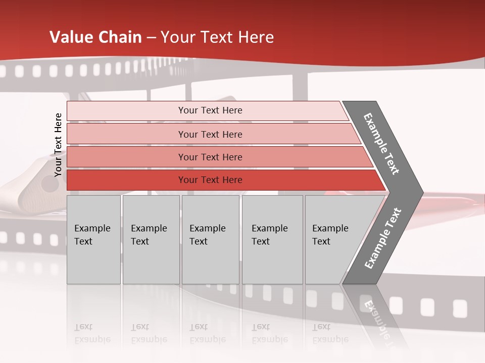 A Film Strip With Scissors And A Golf Ball On It PowerPoint Template