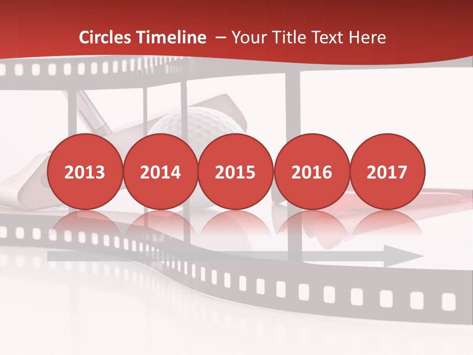 A Film Strip With Scissors And A Golf Ball On It PowerPoint Template