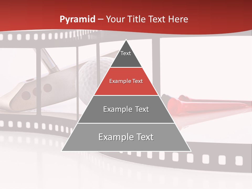 A Film Strip With Scissors And A Golf Ball On It PowerPoint Template